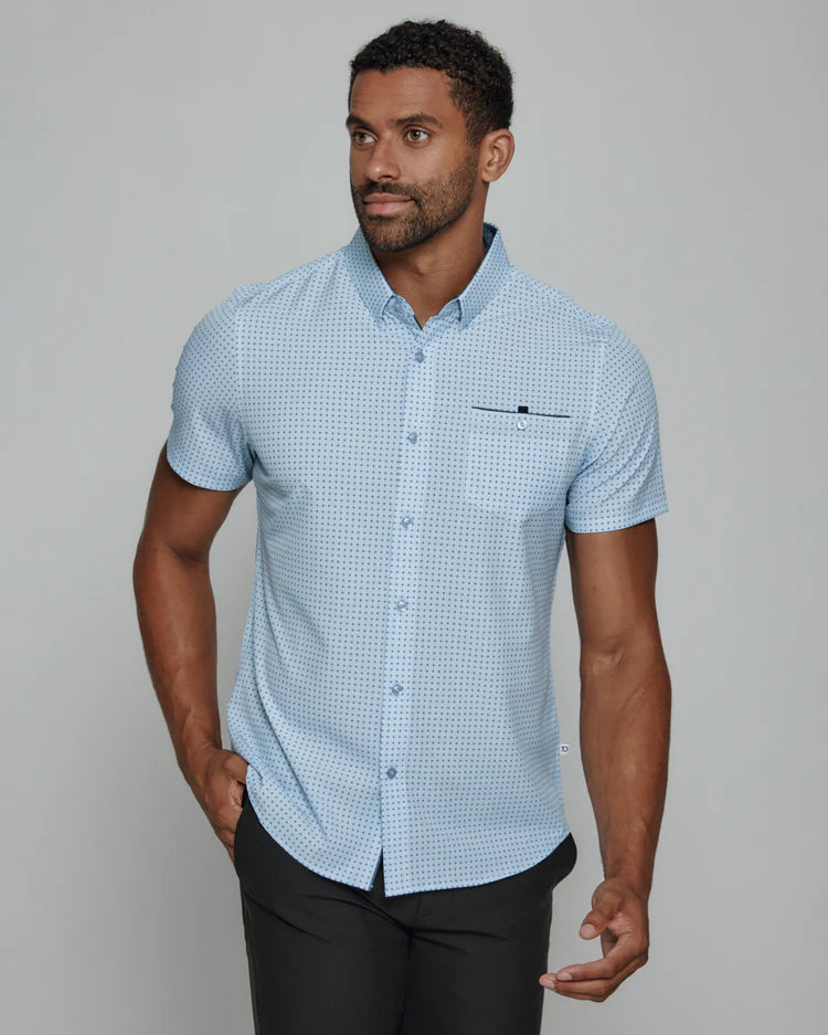 MONROE SS PERFORMANCE BUTTON UP - BLUE Casual Men's Japanese 