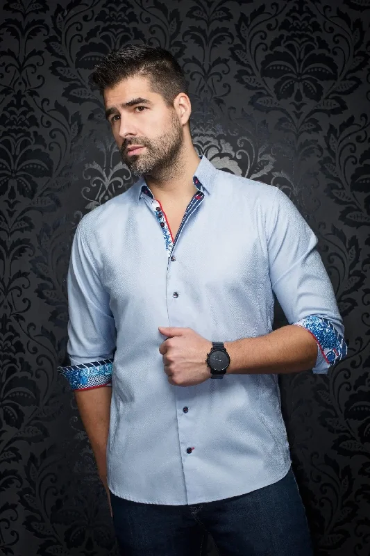 AU NOIR | Long Sleeve Shirt | Adjani Light Blue Elegant Men's Cashmere