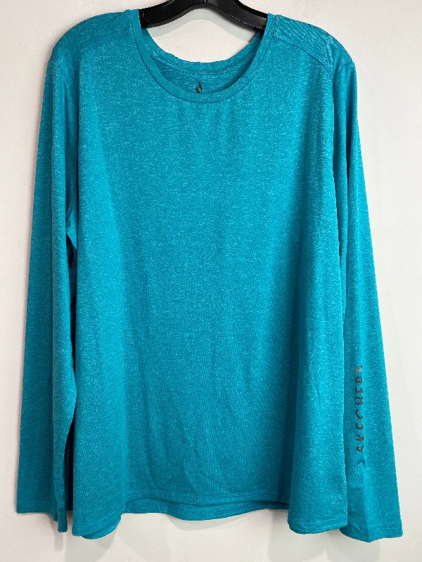 Top Long Sleeve By Skechers In Blue, Size: 2x Monochromatic Office Style