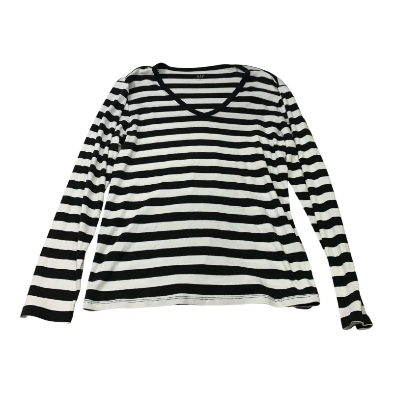 Top Long Sleeve By Gap In Black & White, Size: 1x Confident Men's Power