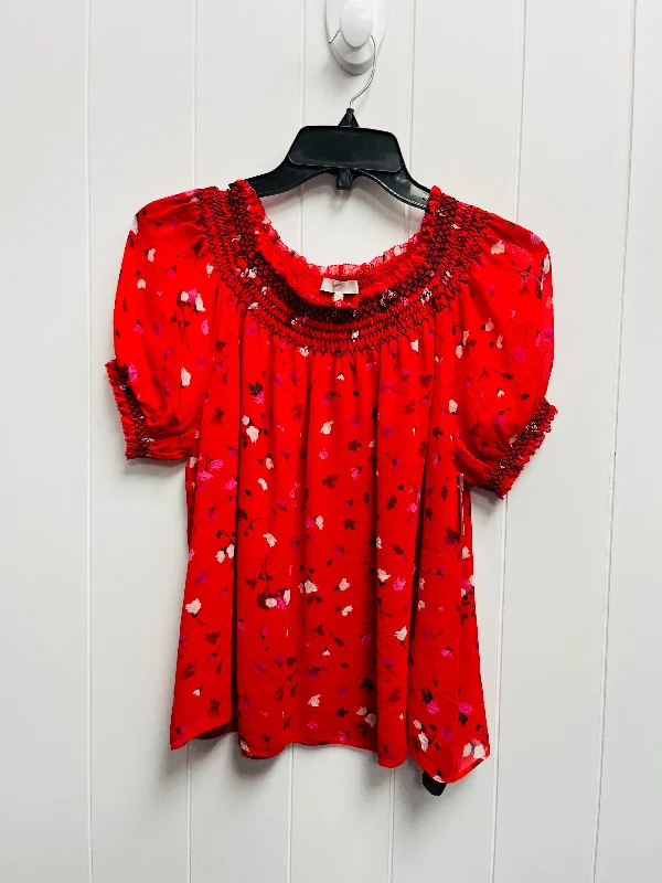 Red Top Short Sleeve Joie, Size S Laid