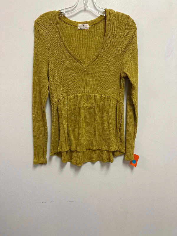 Top Long Sleeve By T.la In Yellow, Size: S Cozy Men's Sherpa