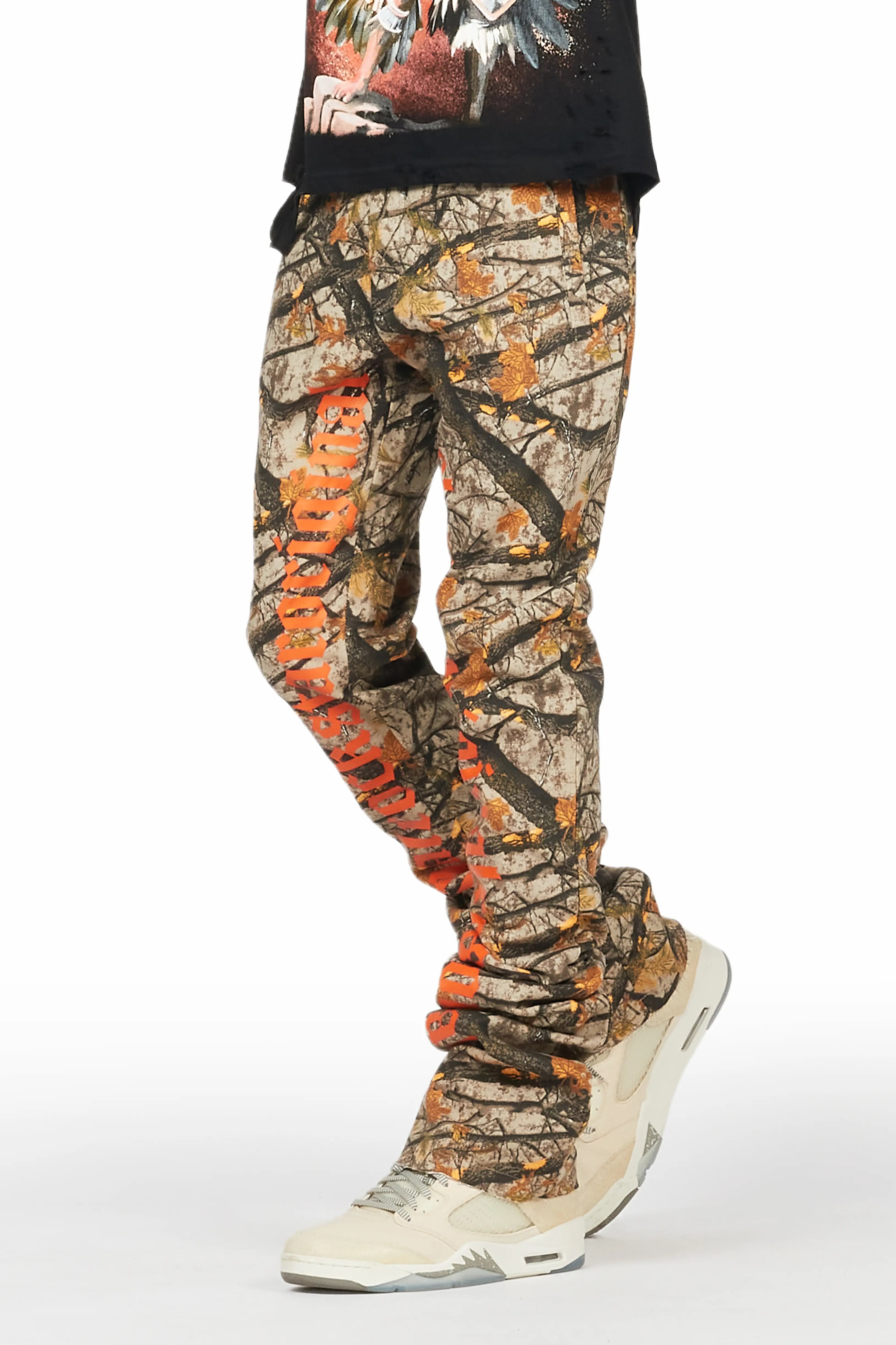 Callie Tree Camo Super Stacked Flare Pants Youthful Men's Pop