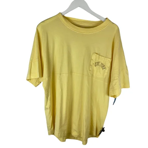 Top Short Sleeve By Pink In Yellow, Size: M Minimalist Men's Casual 