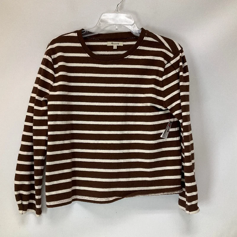 Top Long Sleeve By Madewell In Striped Pattern, Size: Xs Gym