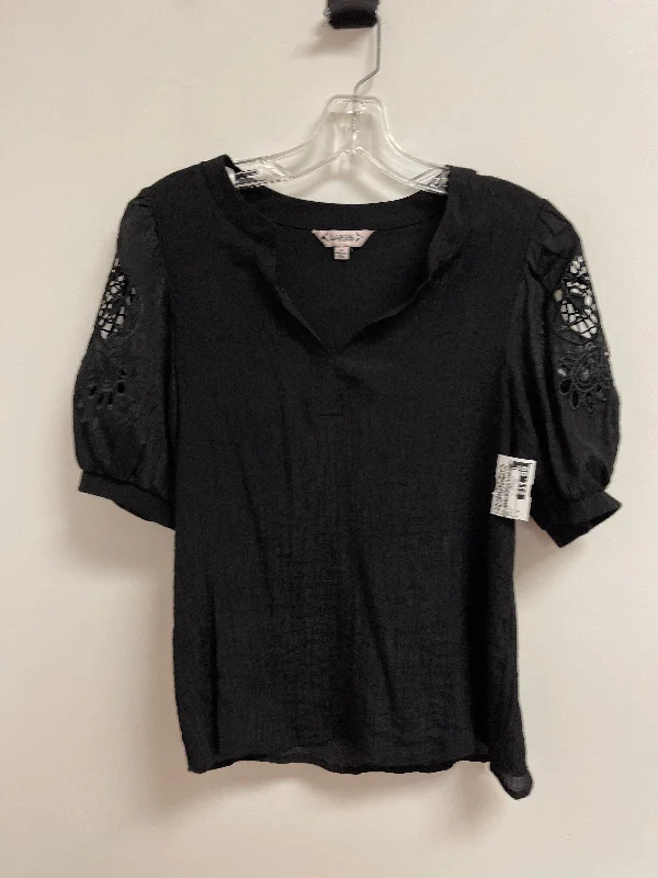 Top Short Sleeve By Nanette By Nanette Lepore In Black, Size: S Monochromatic All