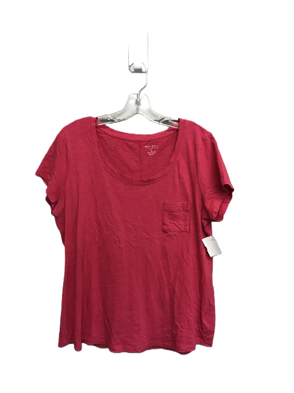 Pink Top Short Sleeve Basic By Sonoma, Size: L Elegant Men's Cashmere