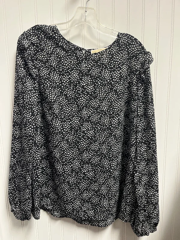 Top Long Sleeve By Michael By Michael Kors In Black & White, Size: L Bohemian Men's Free