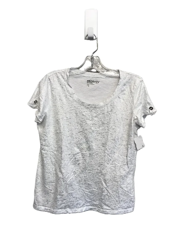 White Top Short Sleeve By Zenergy By Chicos, Size: M Street