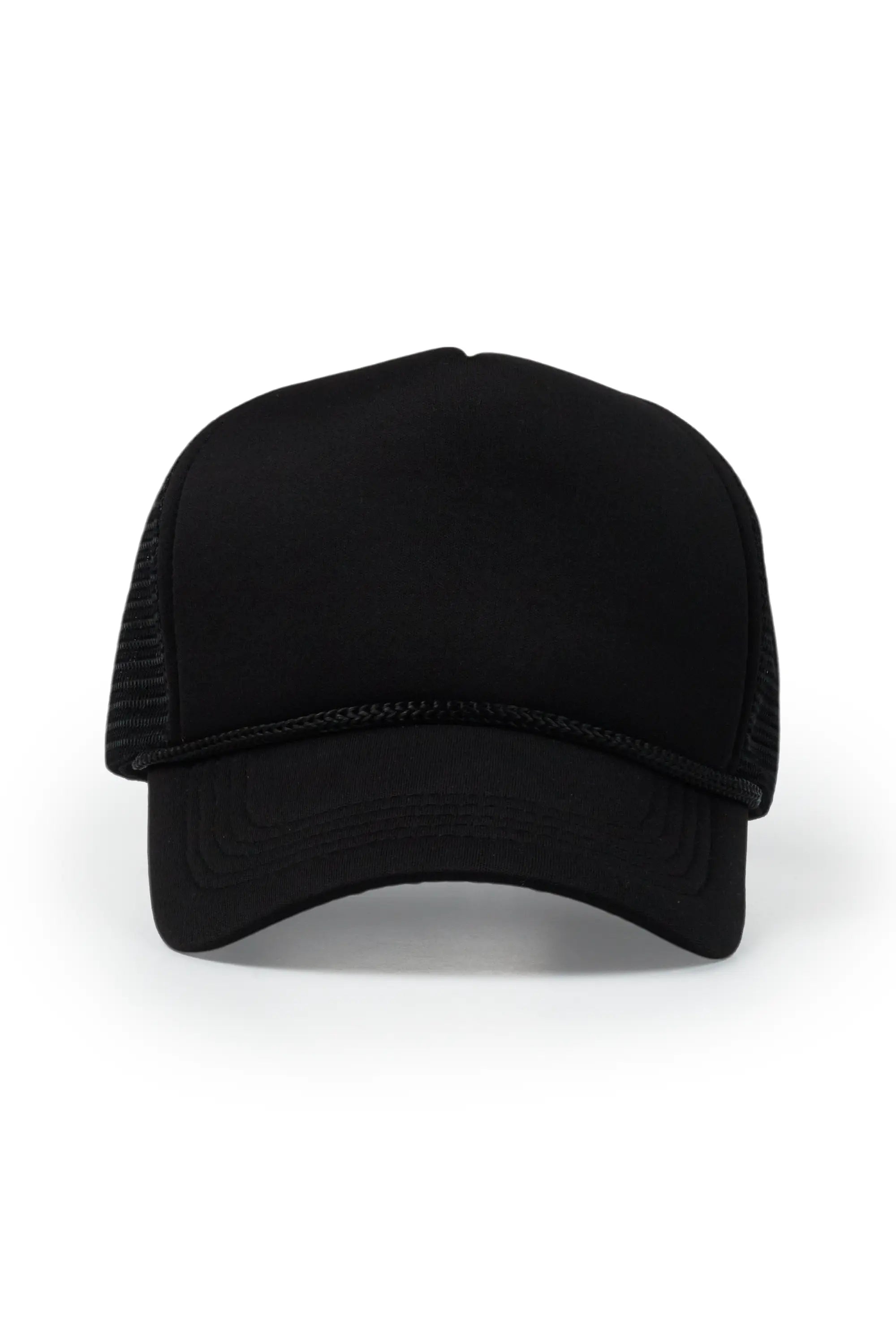 Mens Black Basic Trucker Hat Tough Men's Military