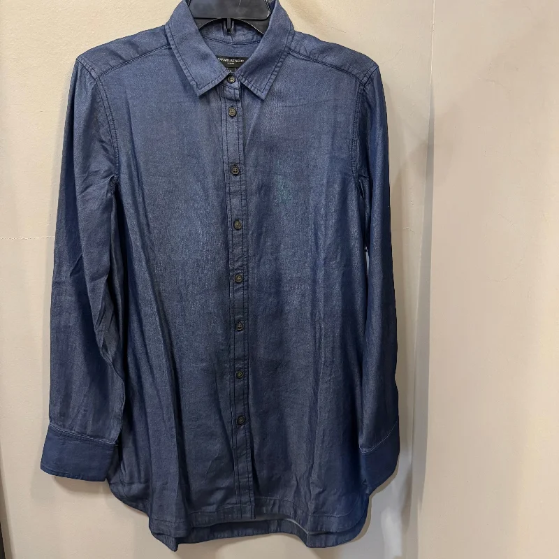 Top Long Sleeve By Banana Republic In Blue Denim, Size: M Edgy Men's Punk