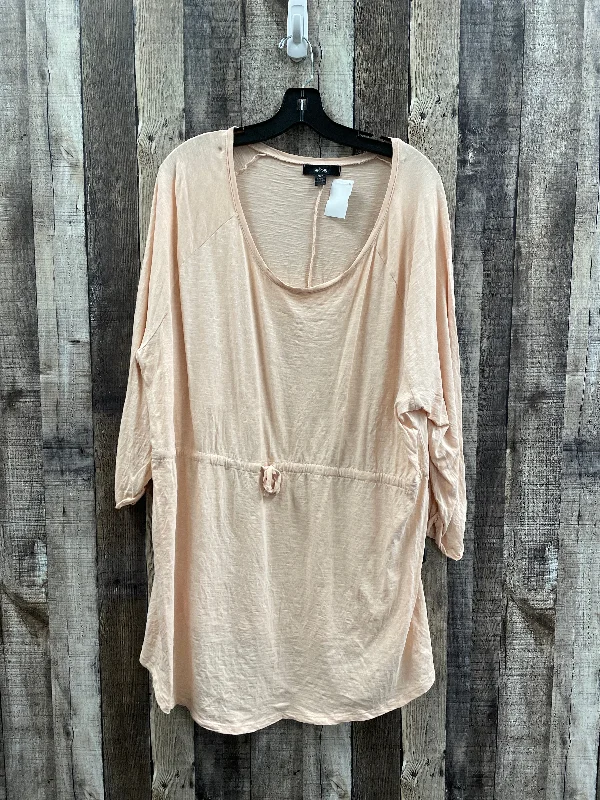 Tunic 3/4 Sleeve By Ellos In Peach, Size: 2x Adventure