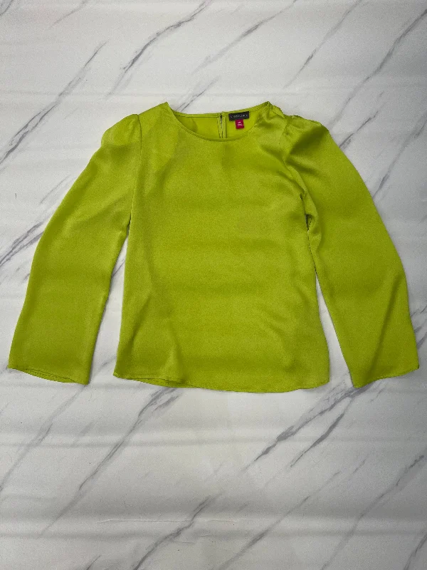 Top Long Sleeve By Vince Camuto In Yellow, Size: Xxs Lumberjack