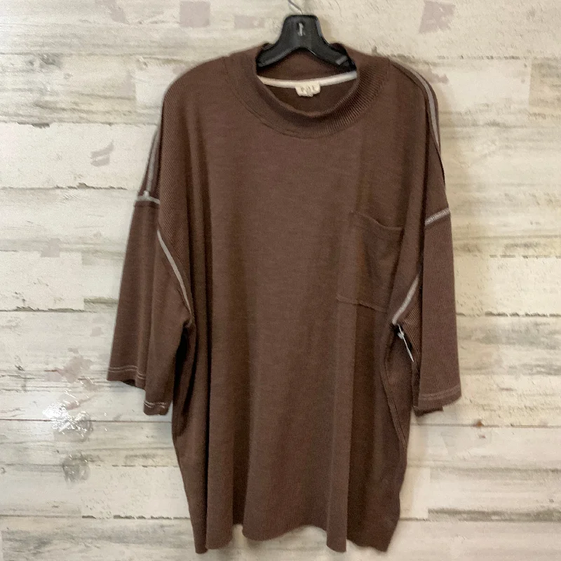 Top Short Sleeve By Pol In Brown, Size: M Cozy Men's Sherpa