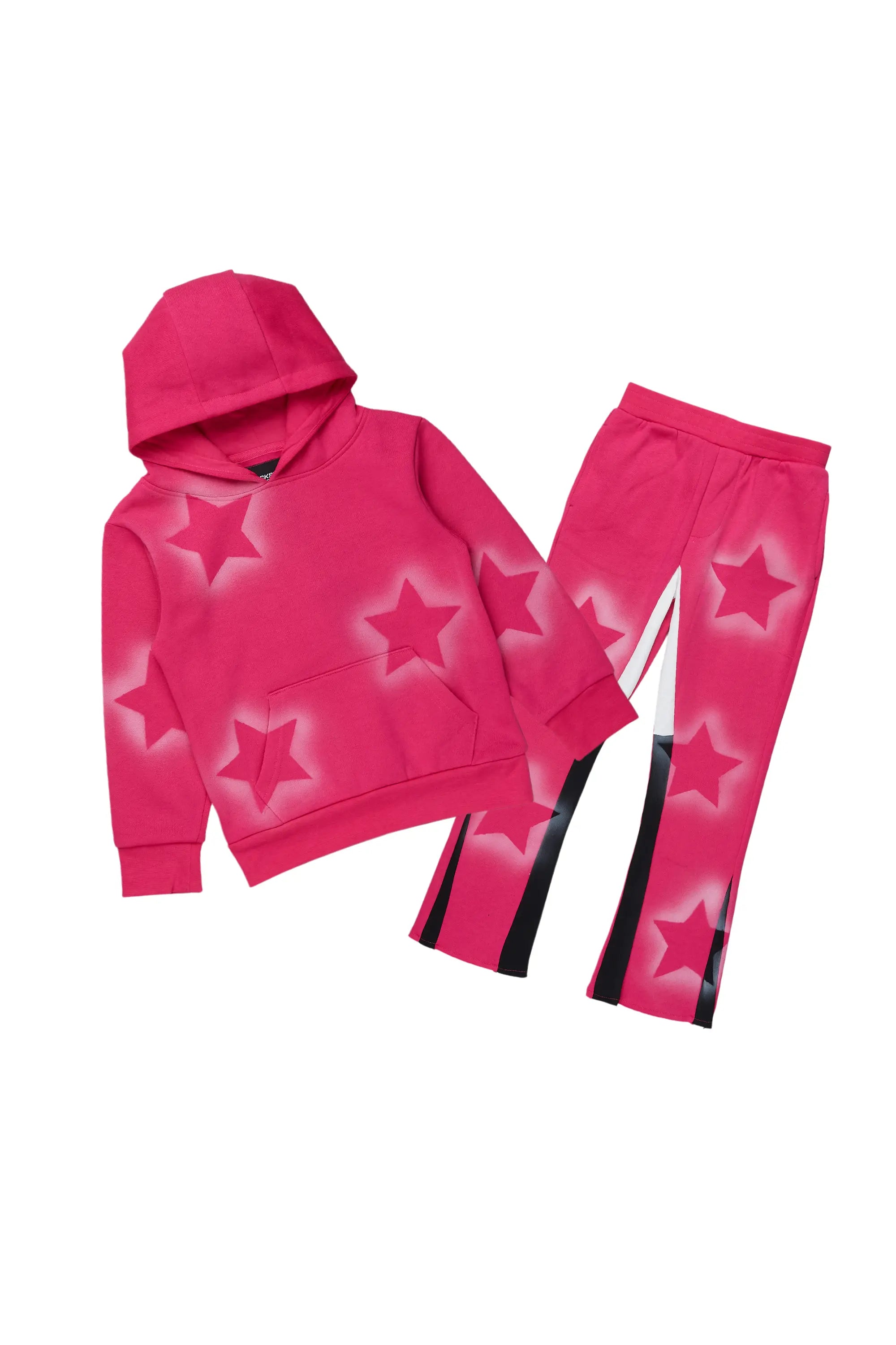 Girls Sophie Fuchsia Stacked Pant Set Trendy Men's Oversized