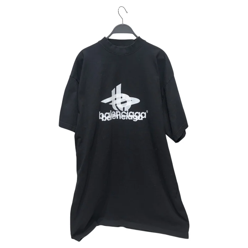 BALENCIAGA/T-Shirt/2/Cotton/BLK/Graphic/LAYERED LOGO GRAPHIC Artistic Men's Avant