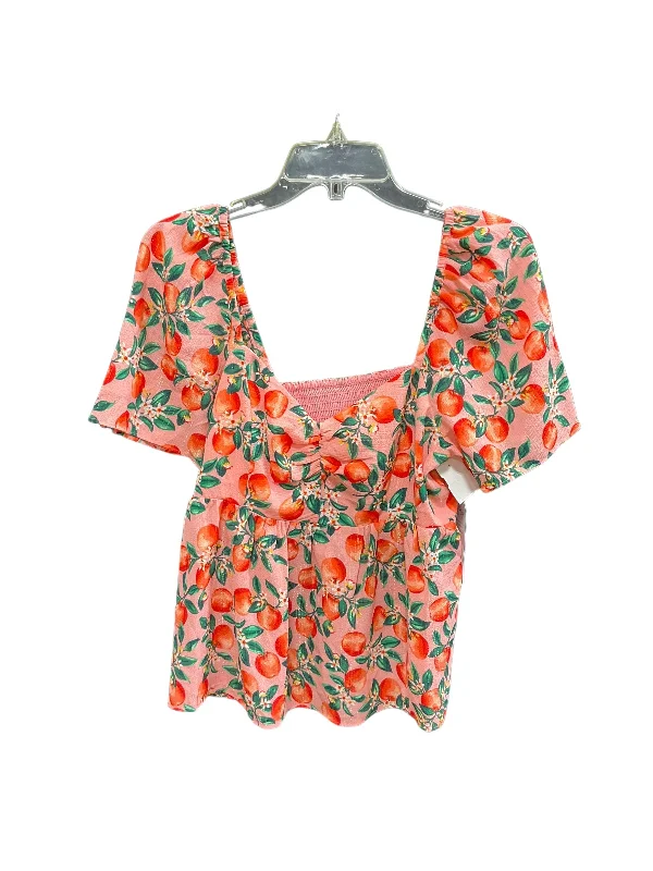 Floral Print Top Short Sleeve Draper James, Size 8 Laid