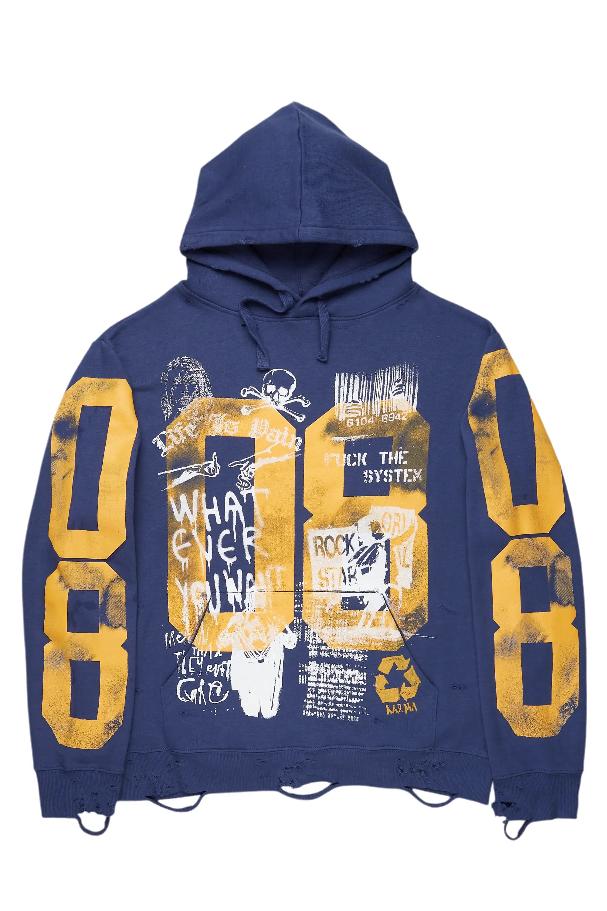 Grill Navy Graphic Hoodie Lumberjack