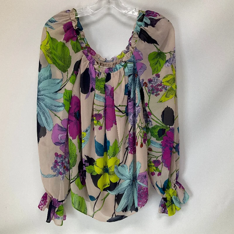 Top Long Sleeve By Trina Turk In Floral Print, Size: Xs Lumberjack