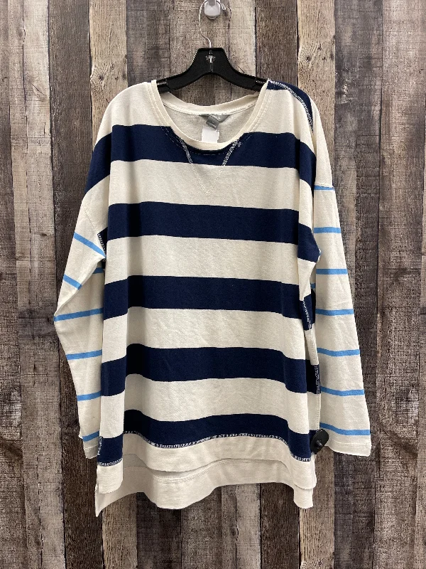 Top Long Sleeve By Natural Reflections In Striped Pattern, Size: 1x Cozy Men's Winter