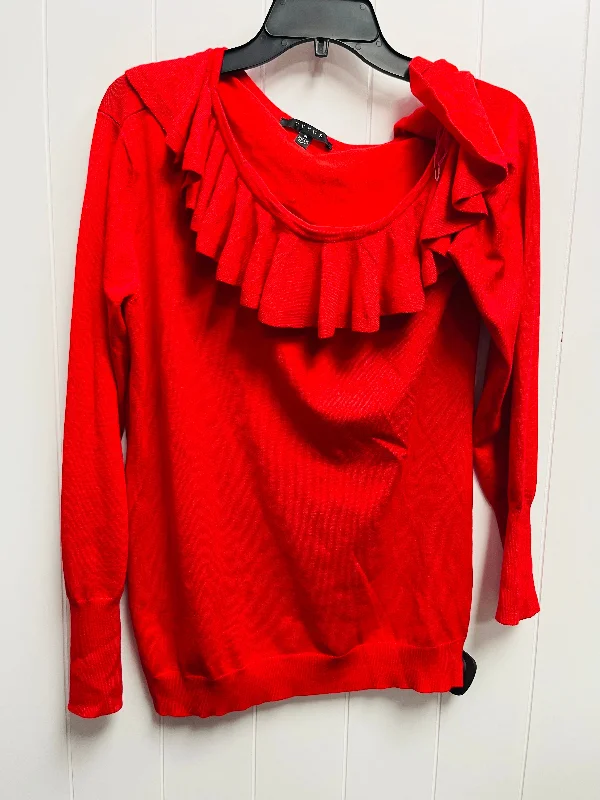 Top Long Sleeve By Cyrus Knits In Red, Size: M Sophisticated Men's 