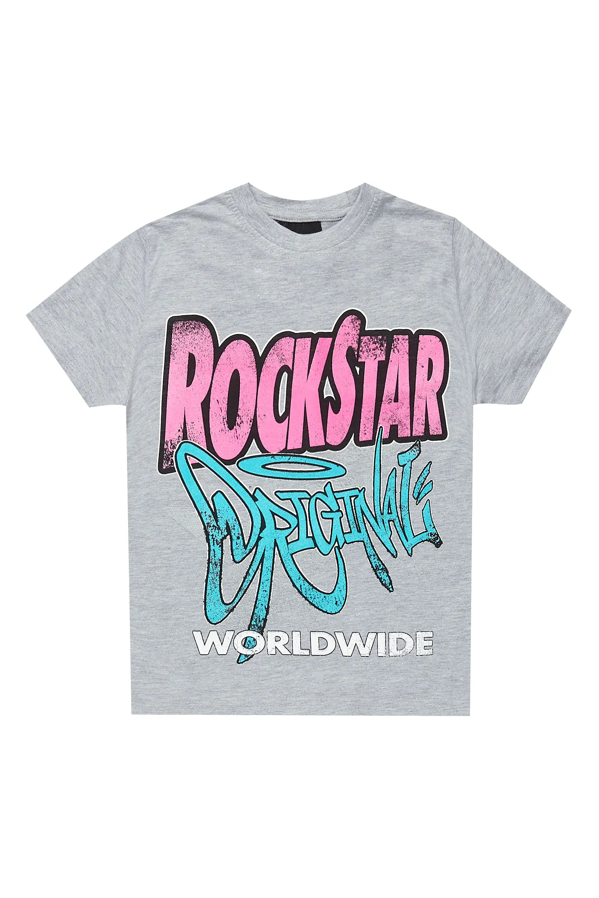 Girls Kaite Grey Graphic T-Shirt Street