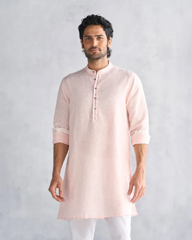 Chandni Chowk Kurta - Pink Earthy Men's Hemp