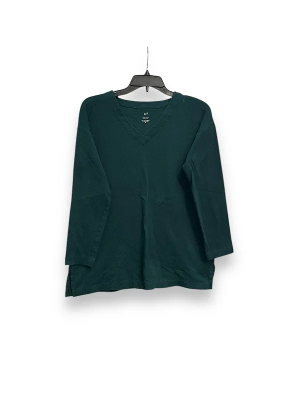 Top Long Sleeve Basic By J. Jill In Green, Size: Xs Bohemian Men's Free