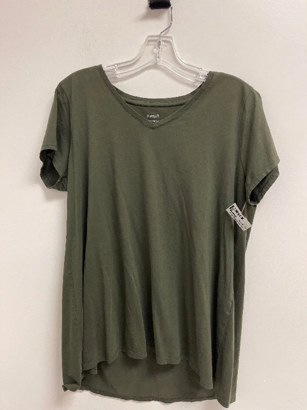 Green Top Short Sleeve Pure Jill, Size M Sleek Men's Contemporary 