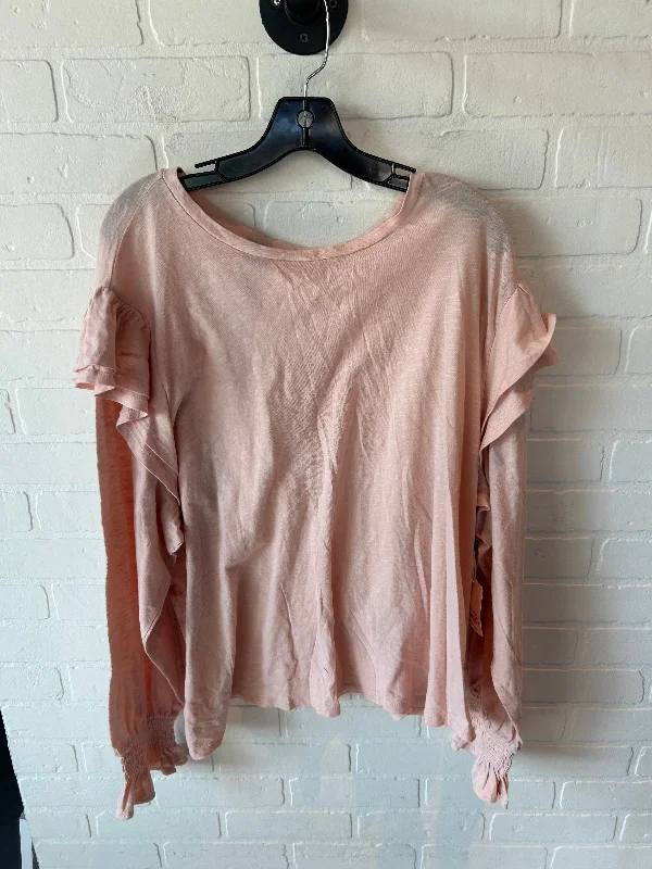 Top Long Sleeve By Ana In Peach, Size: 3x Relaxed Men's Australian 