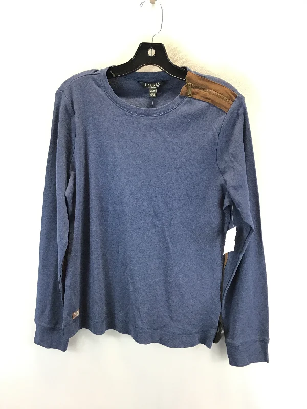 Top Long Sleeve By Lauren By Ralph Lauren In Blue, Size: Xl Edgy Men's Punk