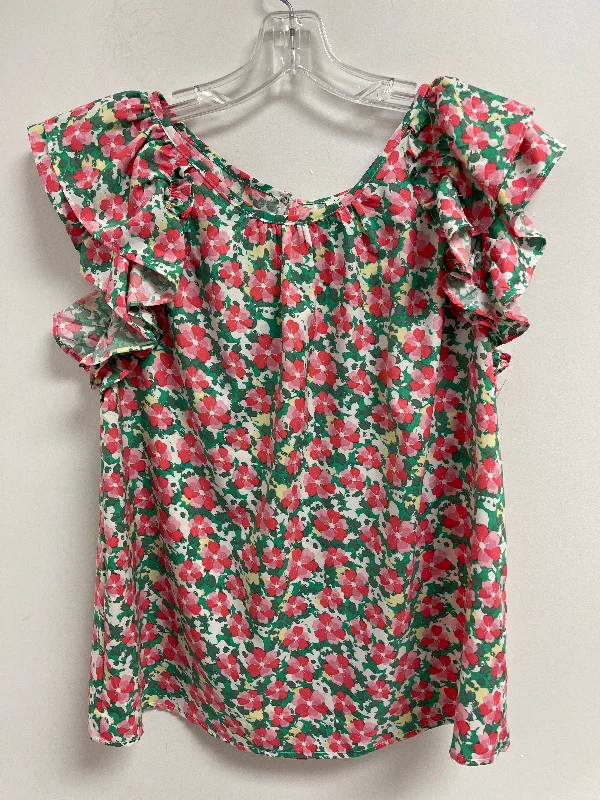 Floral Print Top Short Sleeve Jodifl, Size M Beach