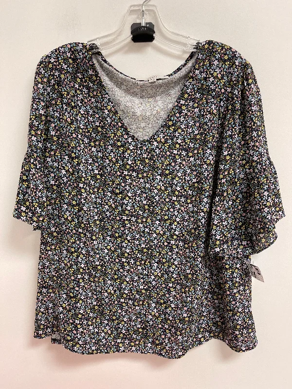 Top Short Sleeve By Loft In Floral Print, Size: Xl Streetwear Style