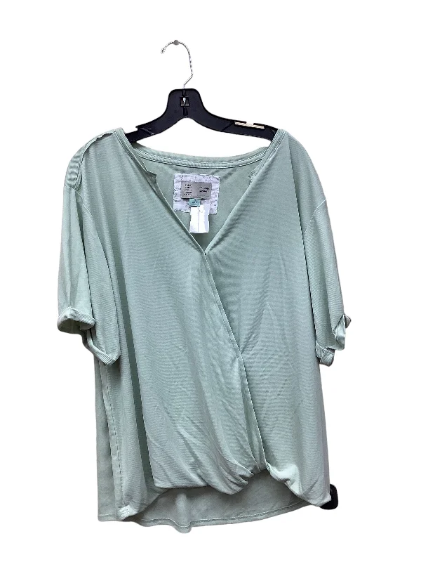 Green Top Short Sleeve Anthropologie, Size Xl Organic