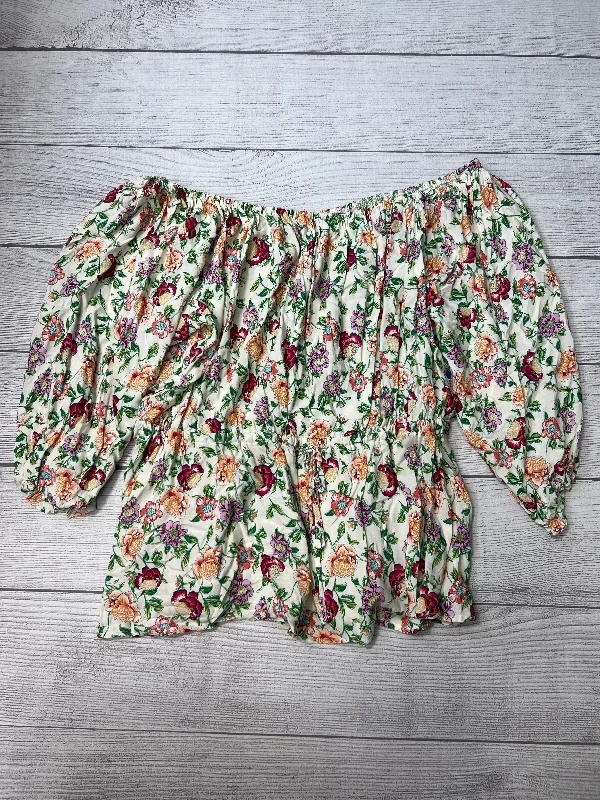 Top Long Sleeve By Lane Bryant In Floral, Size: 2x Monochromatic All