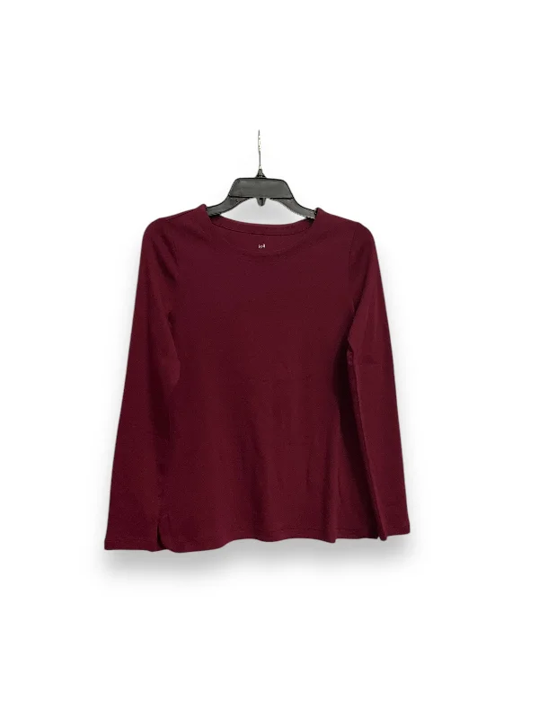 Top Long Sleeve Basic By J. Jill In Maroon, Size: Xs Laid