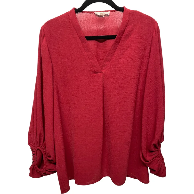 Top Long Sleeve By Entro In Red, Size: S Traditional Men's Country