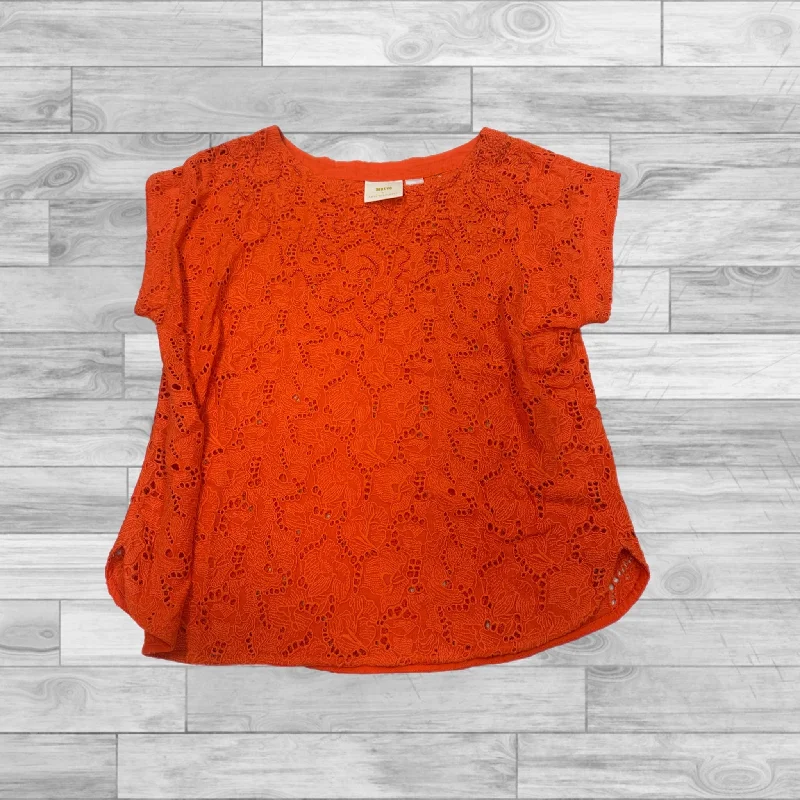 Top Short Sleeve By Maeve In Orange, Size: 8 Earthy Men's Hemp