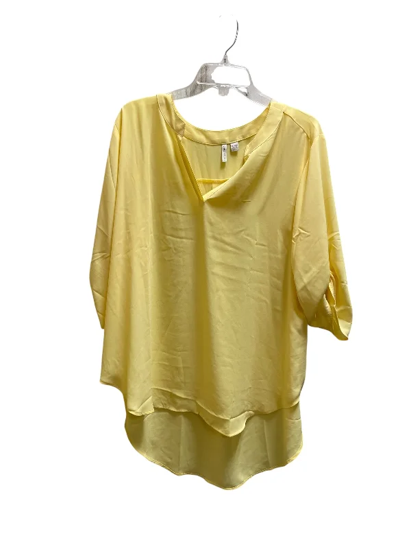 Top Long Sleeve By Cato In Yellow, Size: 2x British Gentleman Style