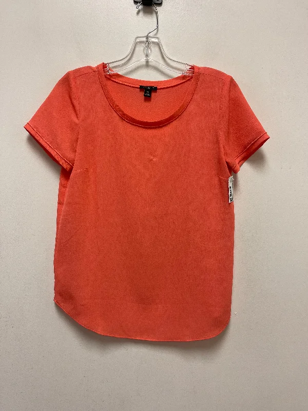 Orange Top Short Sleeve Ann Taylor, Size Xs Vacation