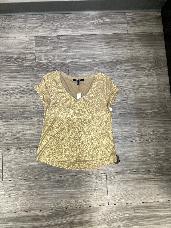 Top Short Sleeve By White House Black Market In Gold, Size: Xs Sophisticated Men's 