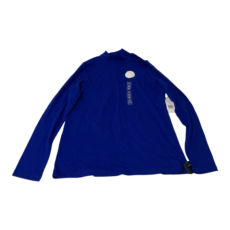 Top Long Sleeve Basic By Kim Rogers In Blue, Size: M Business