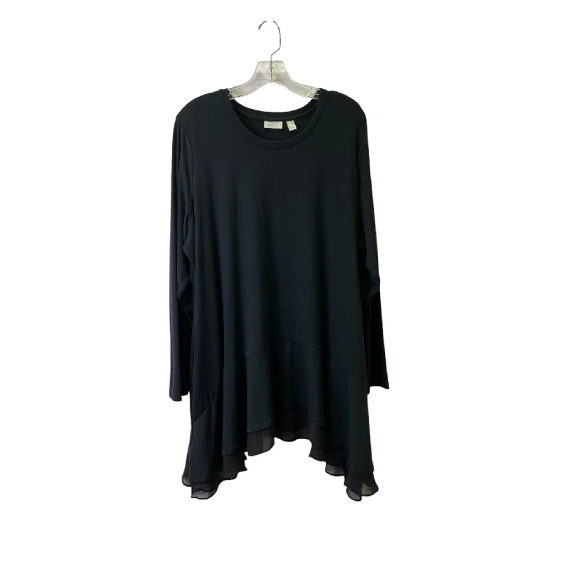 Tunic 3/4 Sleeve By Logo In Black, Size:2X Stylish Men's Neon