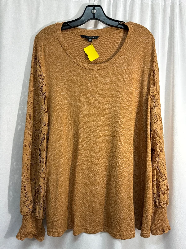 Top Long Sleeve By Zac And Rachel In Brown, Size: 2x Relaxed Men's Australian 