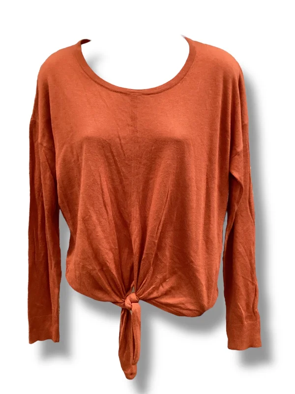 Top Long Sleeve By Madewell In Orange, Size: L Laid