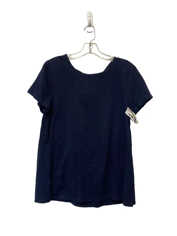 Navy Top Short Sleeve Loft, Size S Streetwear Style