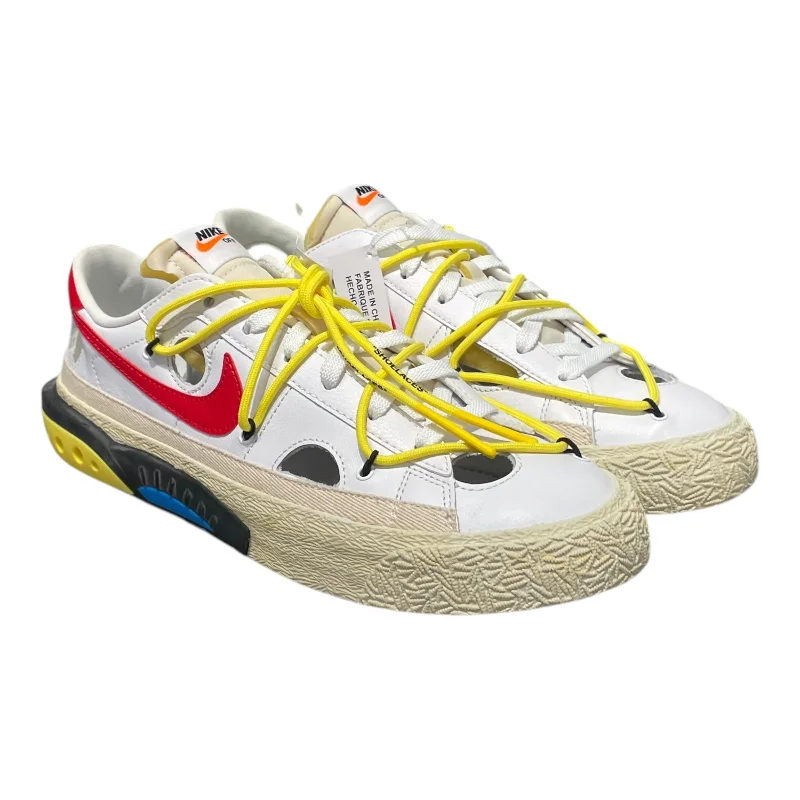 NIKE/OFF-WHITE X BLAZER LOW 77/Low-Sneakers/US 9.5/Leather/WHT/DH7863-100 Practical Men's Quick