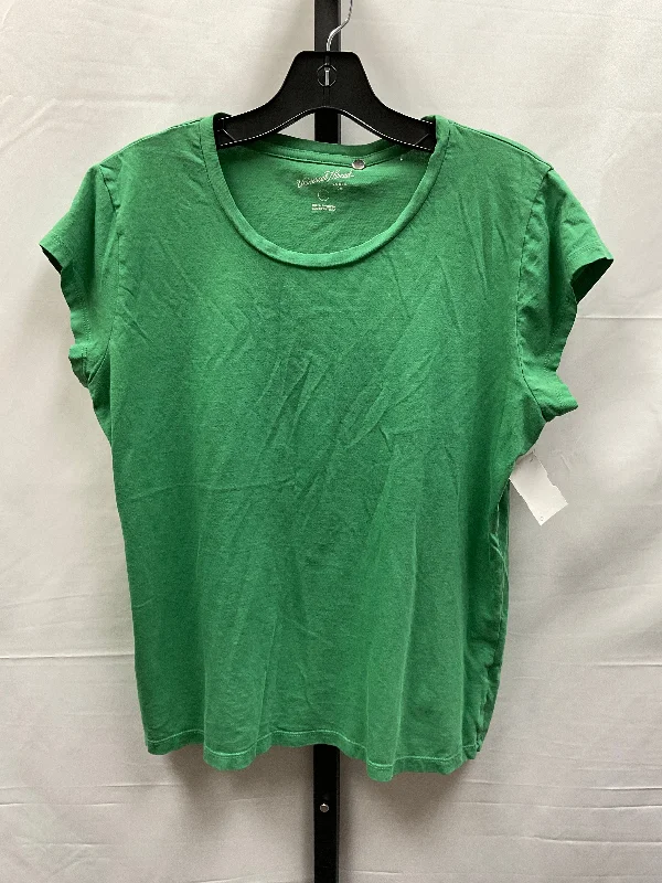 Green Top Short Sleeve Basic Universal Thread, Size L Unique Men's Patch