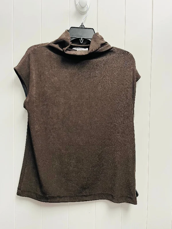 Top Short Sleeve By Chicos In Brown, Size: M Polished Men's Silk