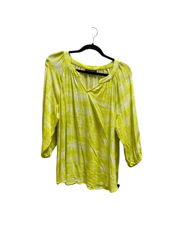 Top 3/4 Sleeve By Lane Bryant In Yellow, Size: 1x Sporty Men's Athleisure 